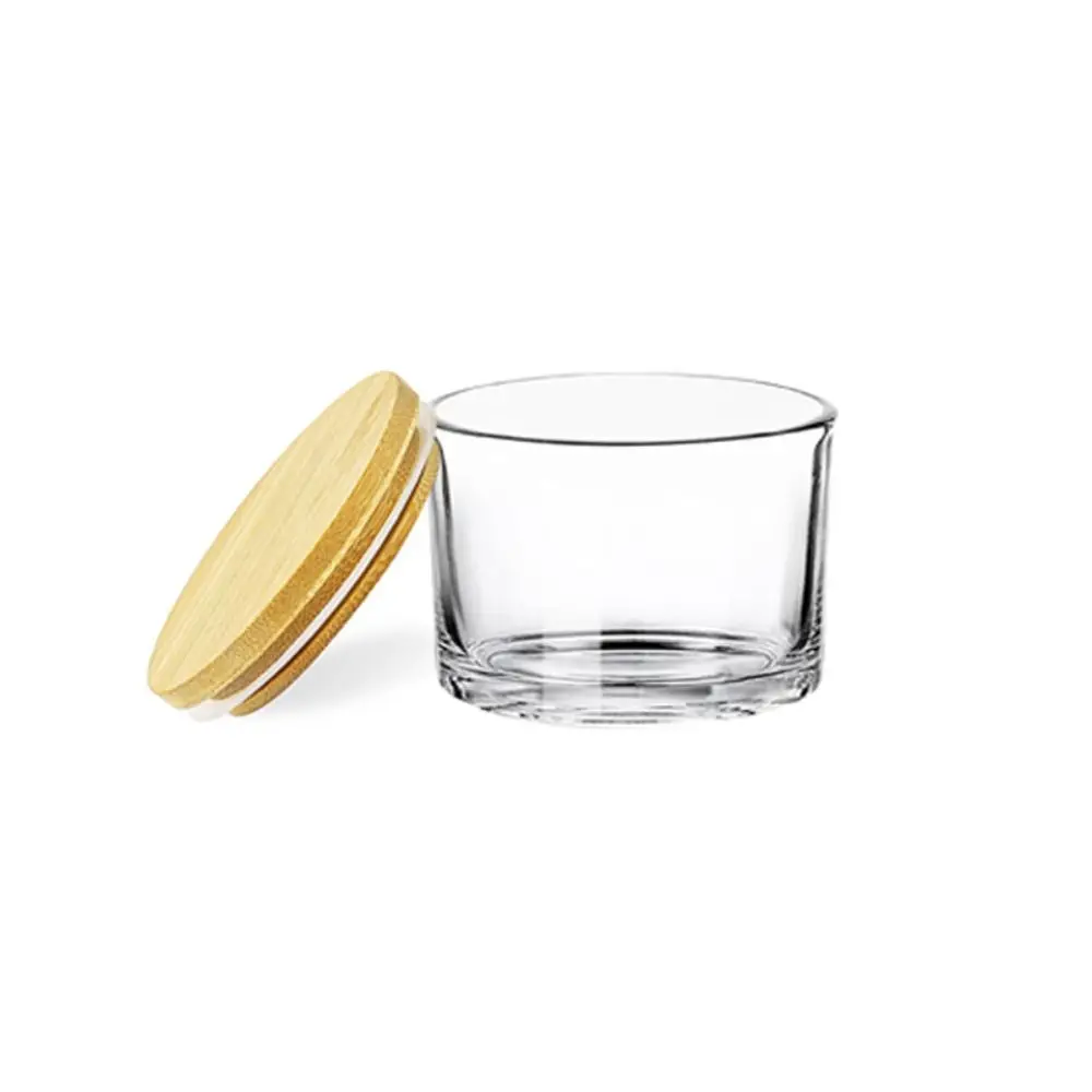 Clear Glass Candle Jars Small Wide Mouth Empty Candle Containers Glass Crafts Transparent Glass Aromatherapy Tray