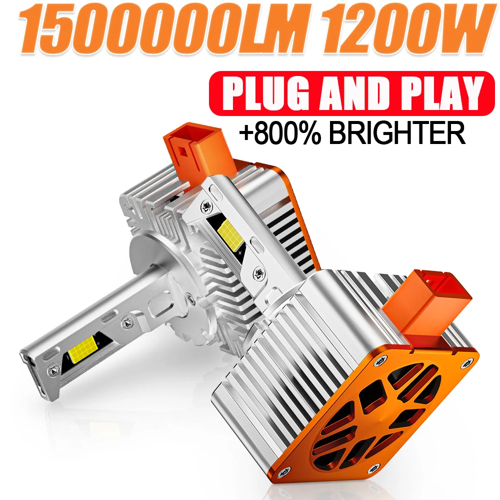 

2PCS D1S D3S LED Headlight Bulbs CANBUS 1500000LM Super Bright D2S D4S Car Lights Turbo Fan Mini Auto Lamp Xenon HID 12V 24V