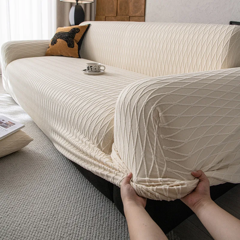 1/2/3/4 Seater Elastic Jacquard Sofa Cover Couch Adjustable Sofa Covers Versatile Furniture Protection Slipcover for Living Room