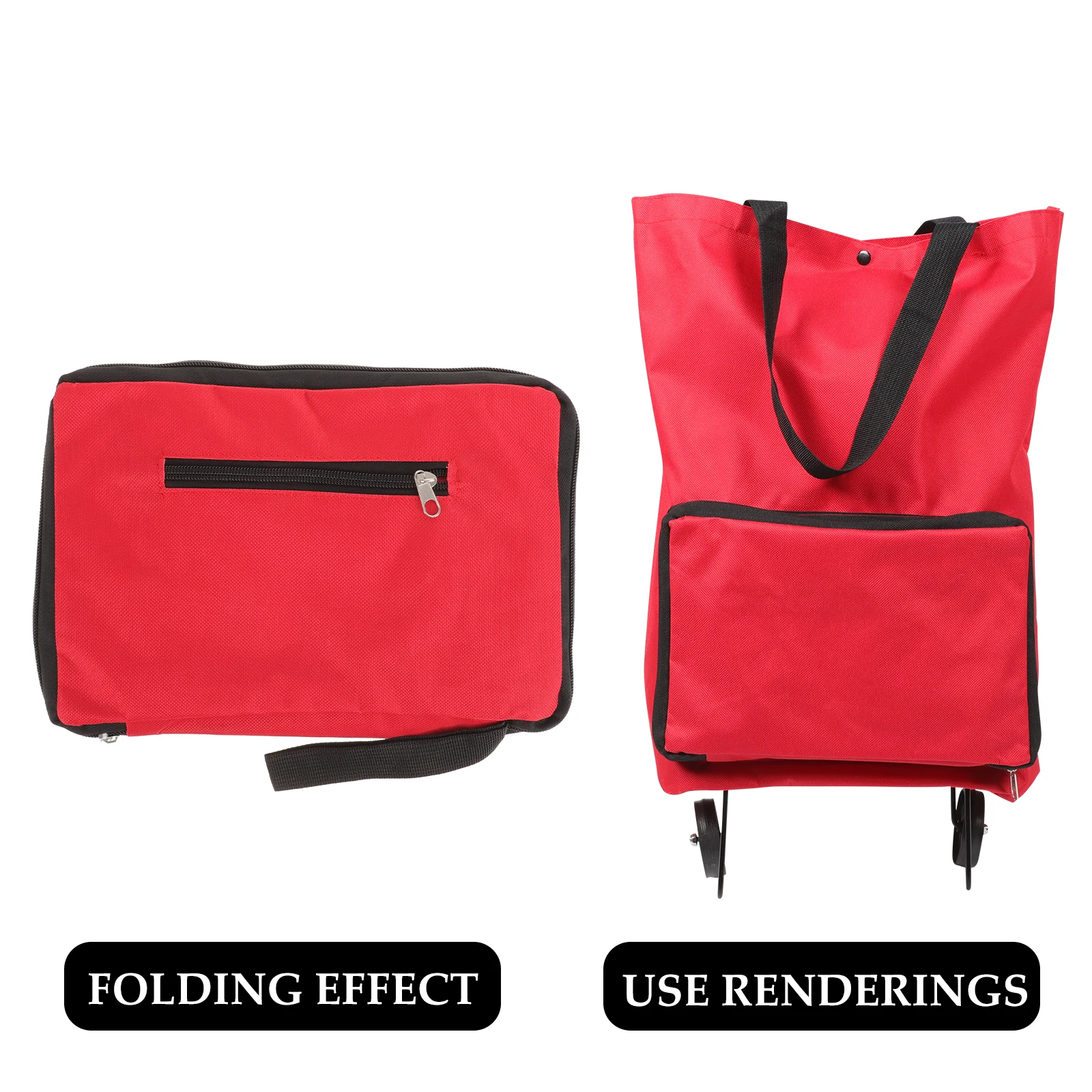 

Foldable Trolley Bag with Wheels Multipurpose Use for Travel Shopping Camping Laundry Material Fine Craftsmanship