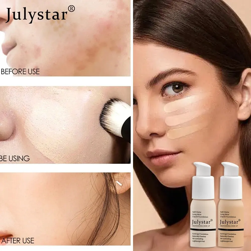 Julystar 10 Color Liquid Foundation Concealer Invisible Pores Fade Dark Circles Under The Eyes Women Face Makeup