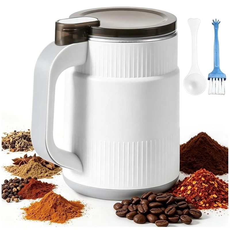 N09R-Spice Grinder Electric 500Ml One-Touch Electric Spice Grinder Fast Electric Coffee Grinder For Beans Herbs Nuts US Plug