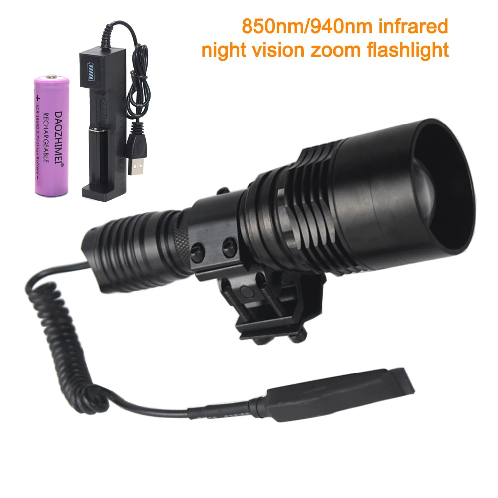 

C11 infrared IR850nm&940nm LED Zoom High Bright Night Vision Infrared Fill Light Tactical Hunting Zoom Flashlight IR lighting