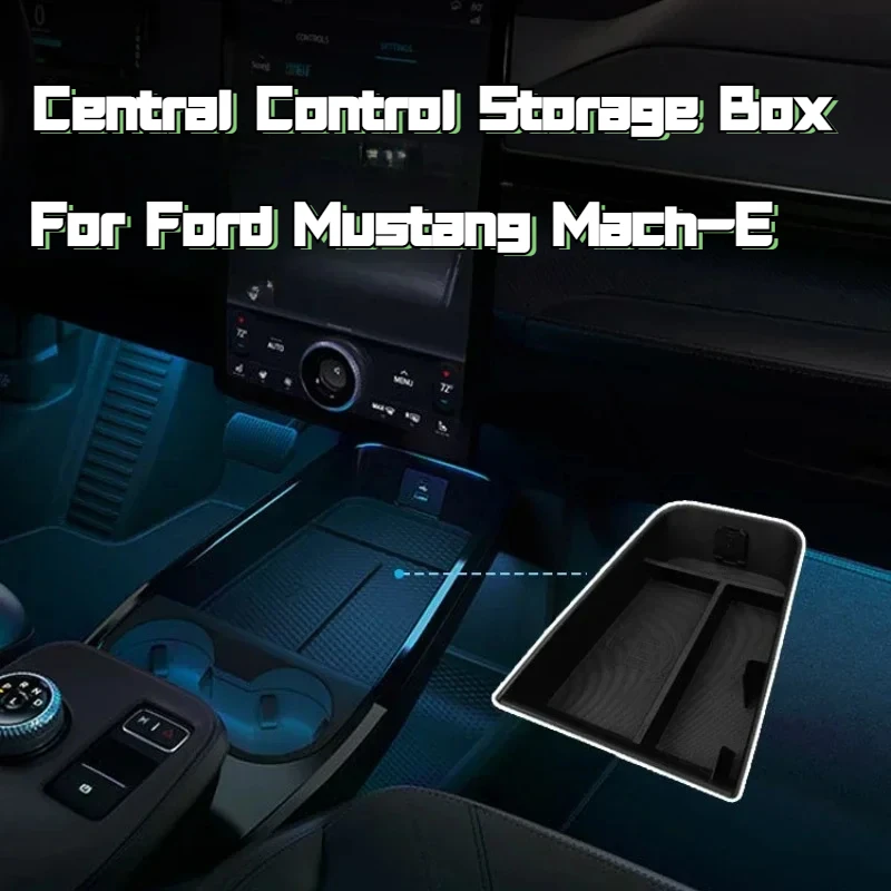 

For Ford Mustang Mach-E Central Control Storage Box Armrest Box Gear Shift Storage Box Stowing Tidying Car Interior Accessories