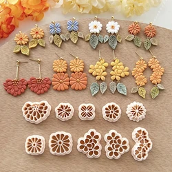 New Spring Flower Polymer Clay Cutters Emboosing Floral Shaped Dangle Clay DIY Earring Jewelry Pendant Making Pottery Clay Tools
