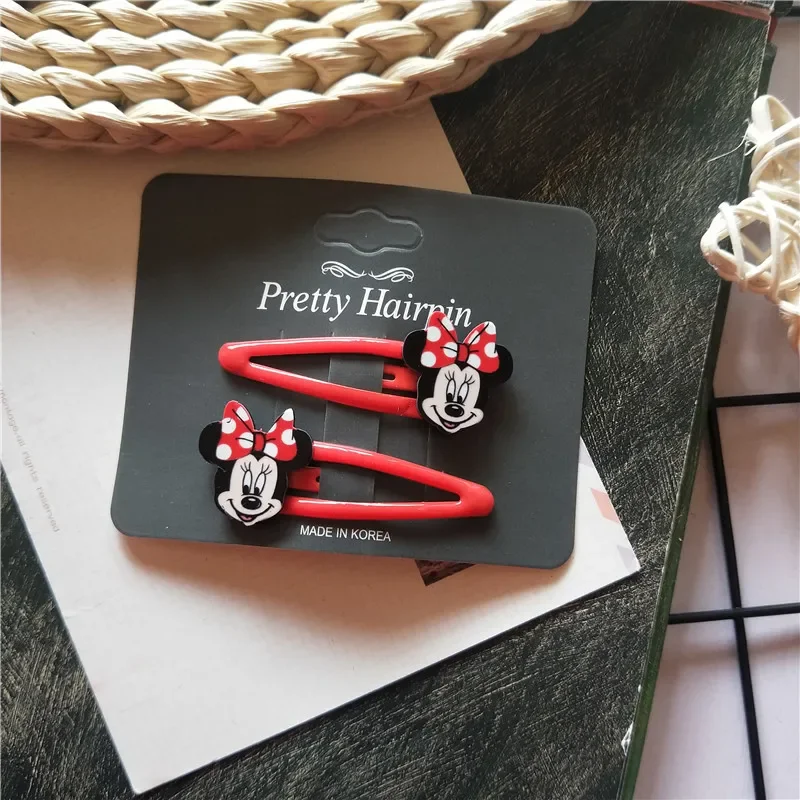 Mickey Minnie Mouse Bow Hairpin Girls Headwear Cute Cartoon Character Anime Bb Clip Rubber Band Women Headgear Baby Accessories