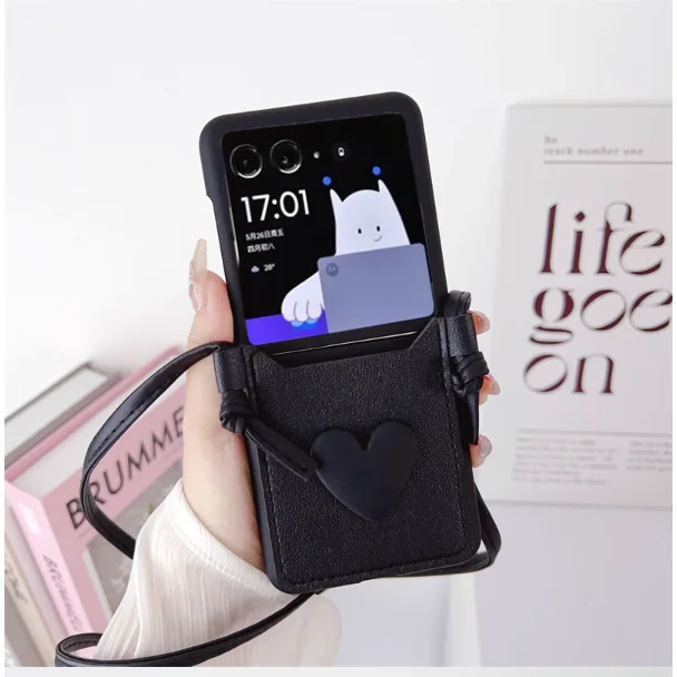 Korea Bow Card Bag Hear PC Phone Case For Motorola Razr50Ultra Case For Moto Razr40 Cover Razr40 ultra Case Razr 2022 Razr50