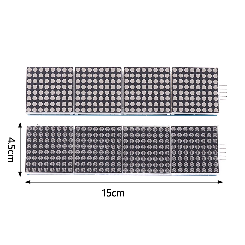 MAX7219 Modulo a matrice di punti Modulo microcontrollore di controllo LH 4 in 1 Strumenti di visualizzazione