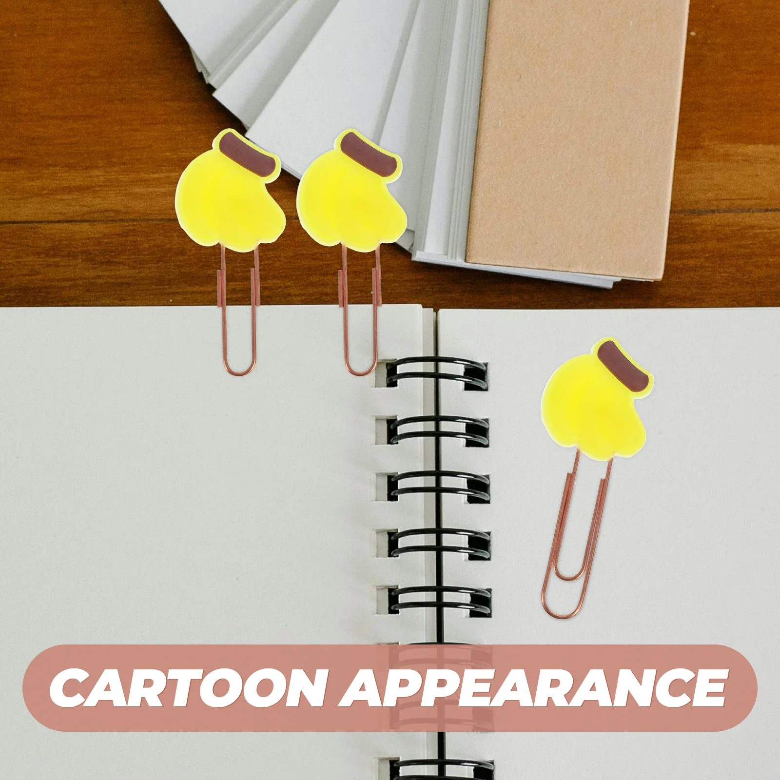 20Pcs Cute Fruit Cartoon Paper Clips Metal Document Clips Decorative Office Study Supplies Banana Style Paper Clip