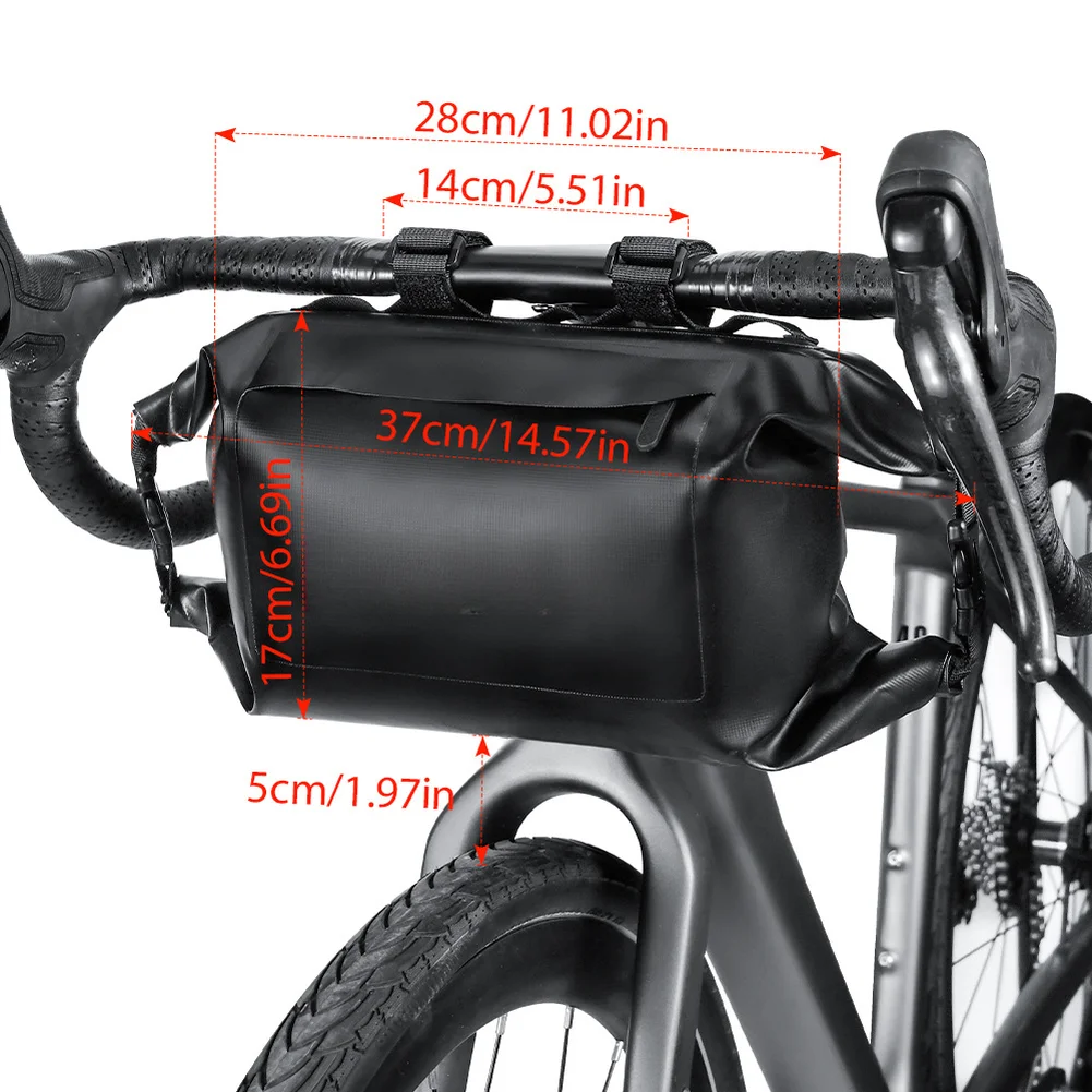 

Водонепроницаемая велосипедная сумка на 7 л для переднего крепления на велосипед, для горных и шоссейных велосипедов, с двойным открытием и герметичным уплотнением от дождя