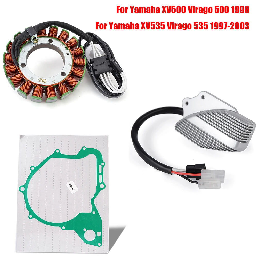 Bobina do Estator + Junta + Retificador Regulador para Yamaha XV500 Virago 500 1998 XV535 Virago 535 1997-2003