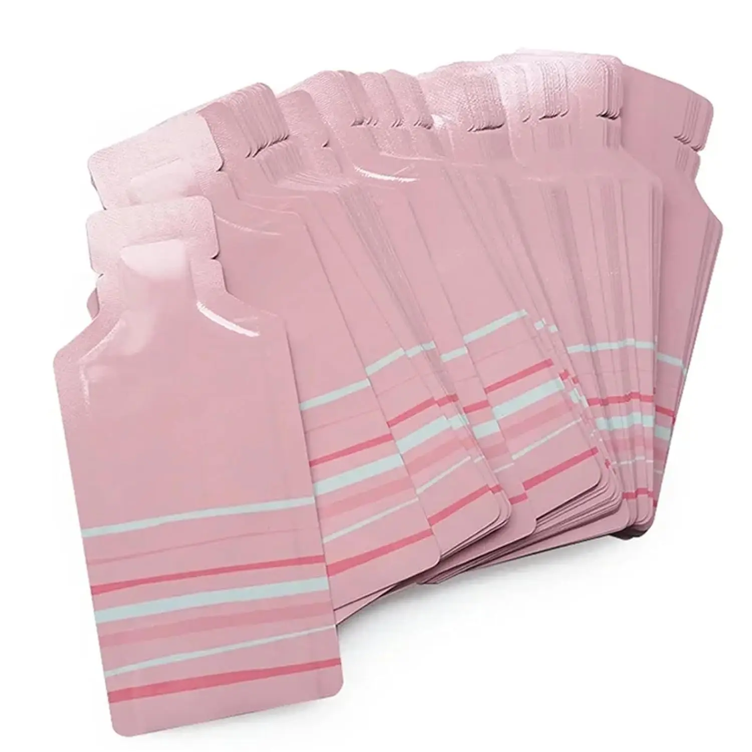 100Pcs Bottle Shape Open Top Aluminum Foil Pouch Package Bag Heat Sealing Shampoo Sample Pouches for Travel