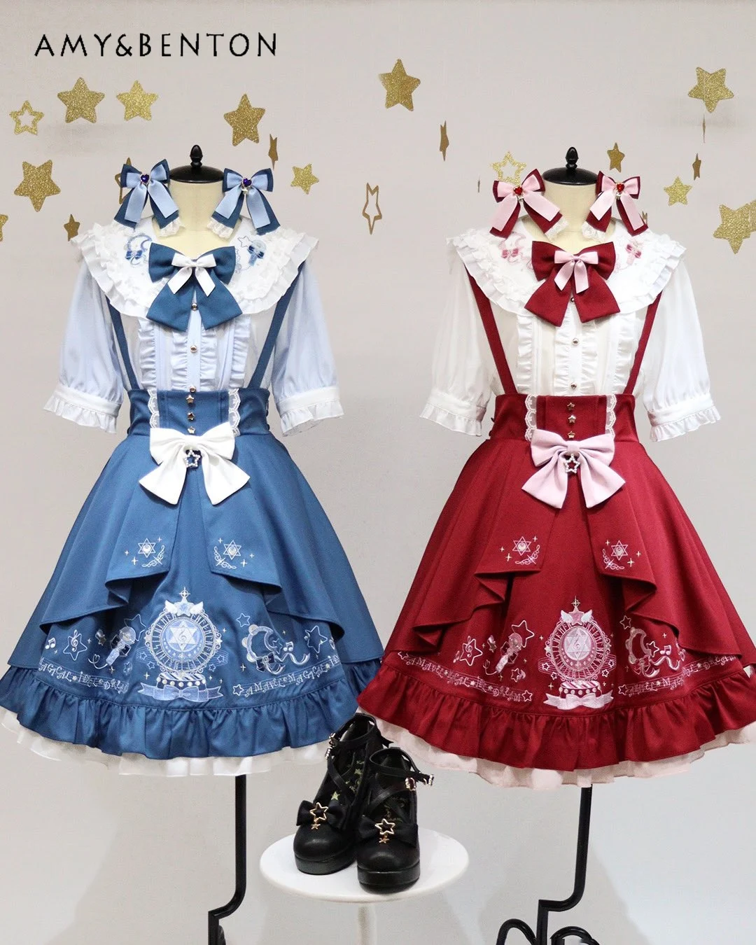 Magic Girl Series Heavy Industry Cartoon Embroidery Lolita Strap Skirt Women Japanese Sweet Bow Patchwork Kawaii Ball Gown Skirt