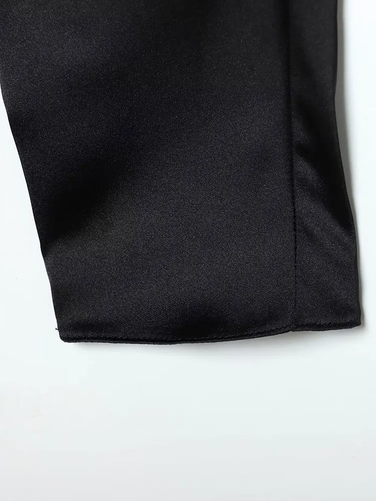 NLZGMSJ Chic Elegant Satin Women Party Dresses for Women V Neck Tied Short Dress Fashion New Backless Sexy Dress