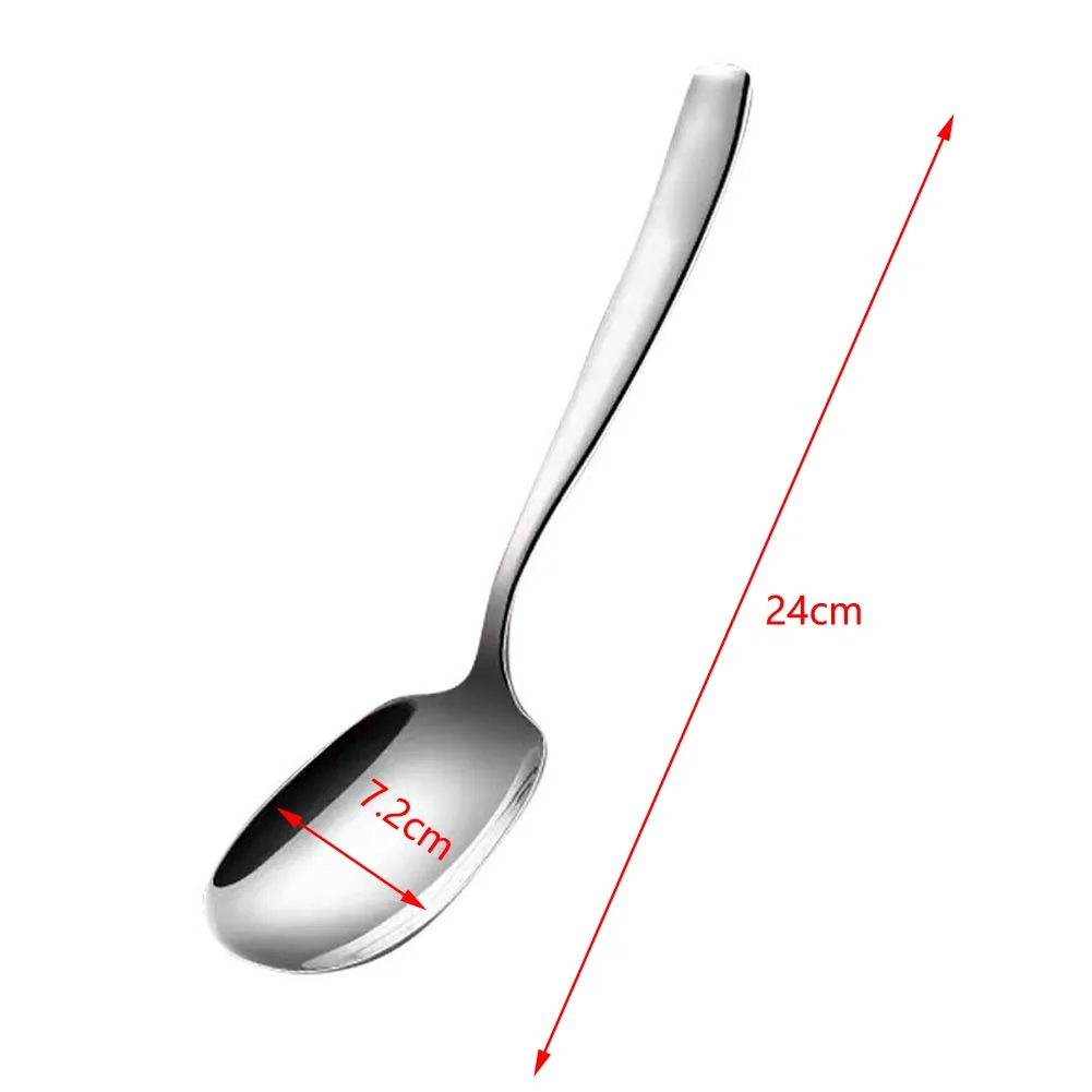 316L Stainless Steel Serving Spoon Featuring Seamless Construction Mirror Polish and Rounded Edge Safety Design