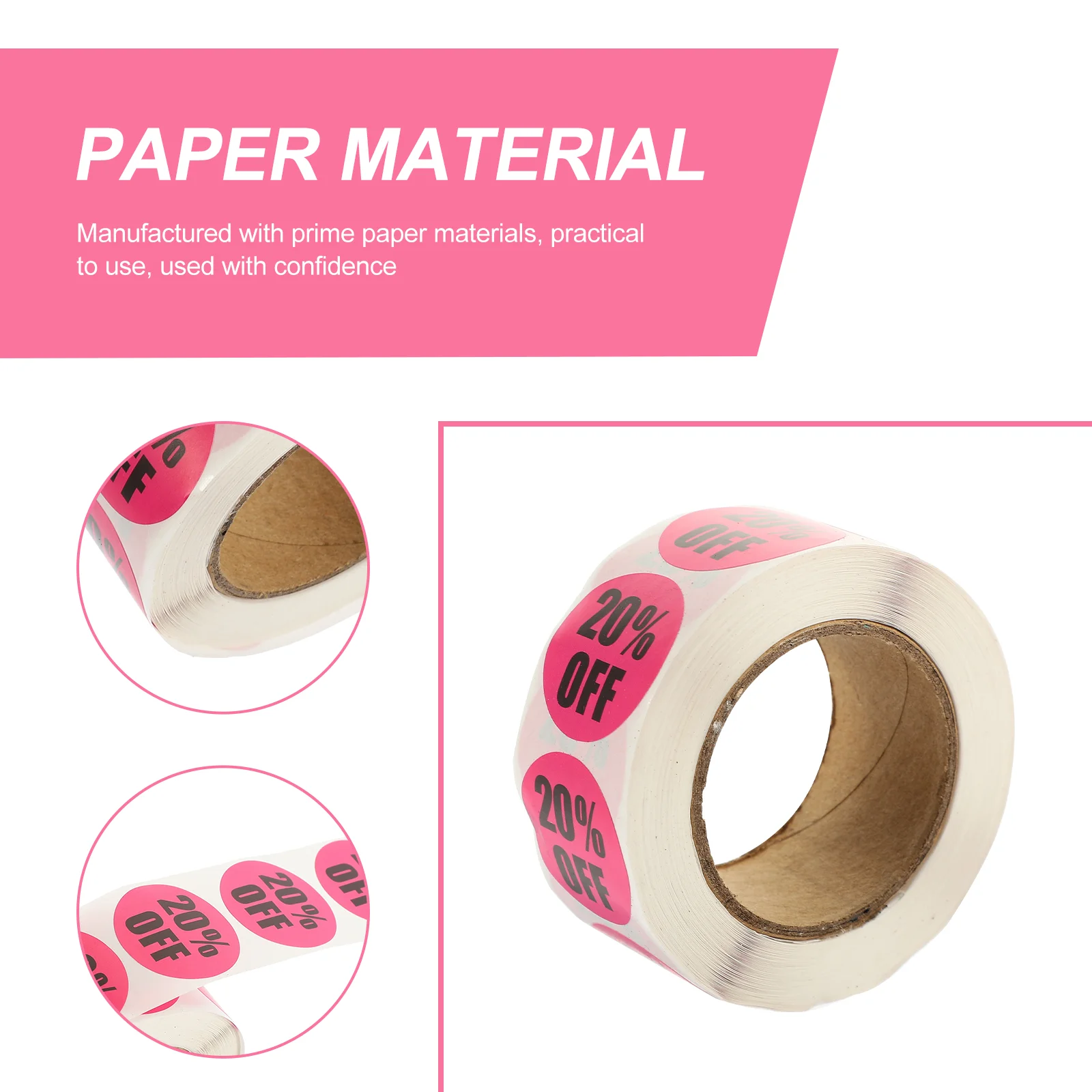 6 Rolls Discount Stickers Labels Price Decals Supermarket Tags Blank Signs Sale for Retail Store Paper