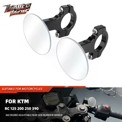 Motorycle Rear View Mirror For RC 125 200 250 390 Clear Wide Range Adjustable Handlebar Mirrors Rimless RC125 RC200 RC250 RC390