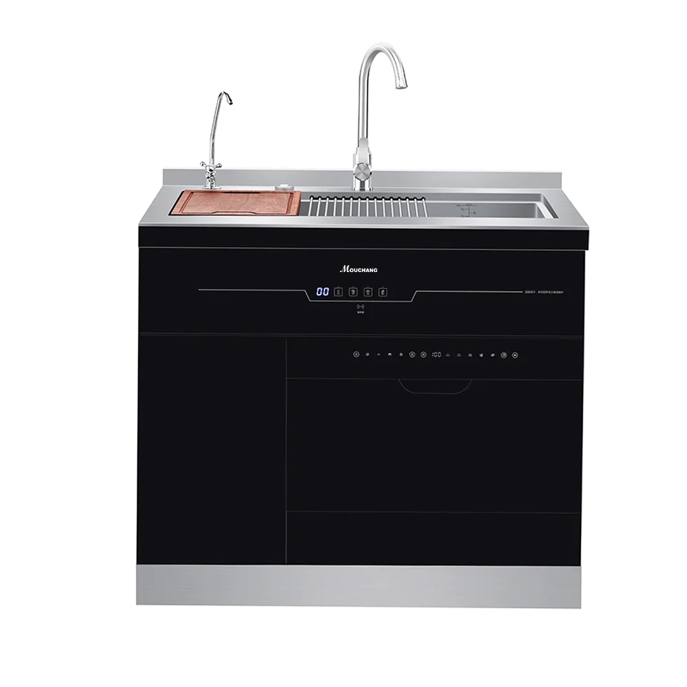 Home Appliances Touch Screen Stainless Steel Embedded Dishwashing Cabinet With Kitchen Sink