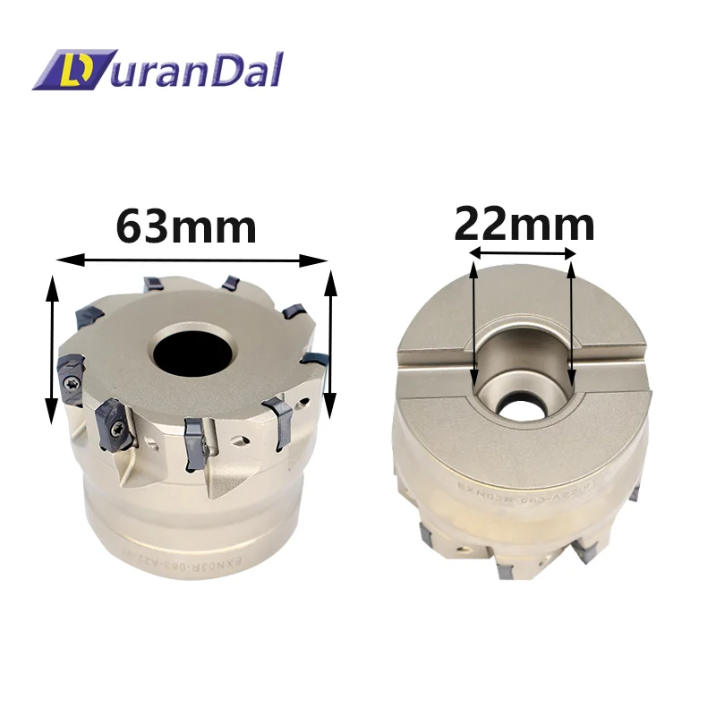 

EXN03R-063-A22-9T Fast Feed 63mm Milling Cutter Head EXN03R with LNMU0303ZER-MJ Carbide Inserts Cutting Tools