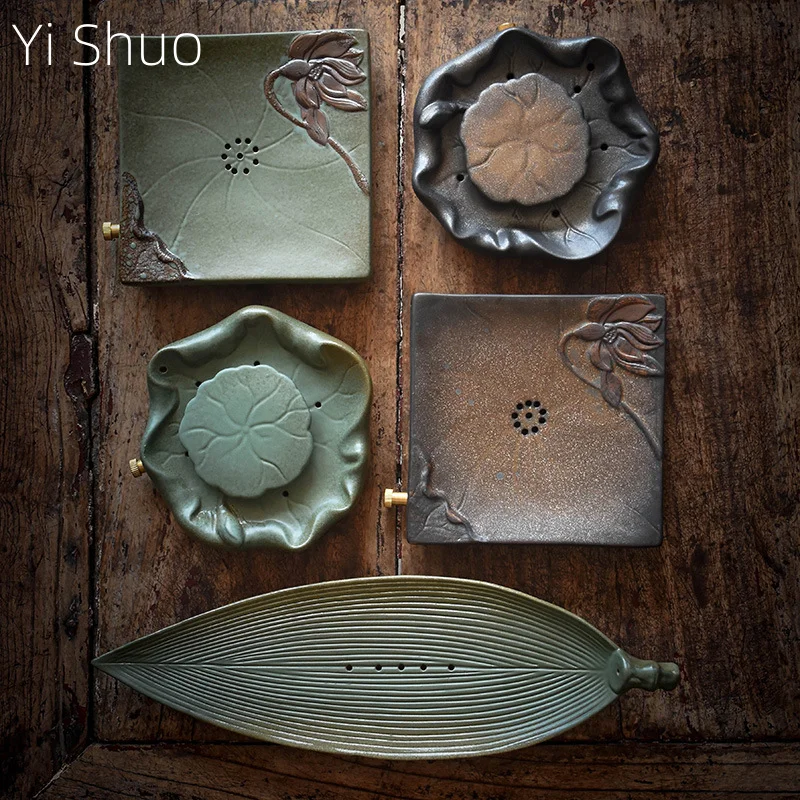 

Ceramic Dry Bubble Tea Tray with Water Storage Drainage and Water Storage Dual-use Tray Teapot Holder Tea Sea Dry Bubble Tray