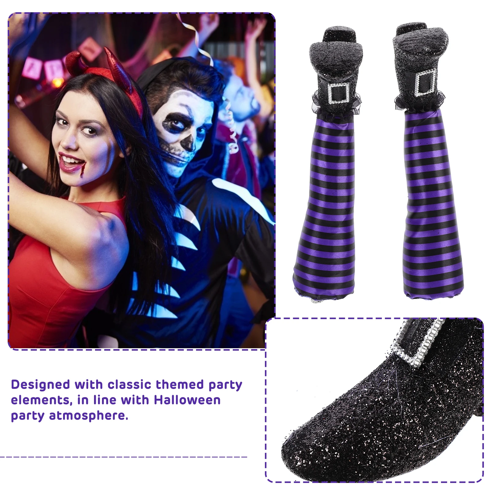 

1Pair Witch Leg Halloween Body Part Decoration Outdoor Lawn Garden Halloween Party Ornament Prop Party Adornment