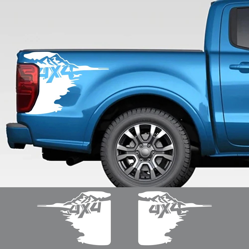 

Pickup Side Bed 4X4 Decal For Ford F150 Toyota Hilux Dodge Ram Isuzu Dmax GWM Cannon Mitsubishi L200 Decoration DIY Stickers