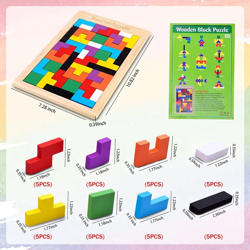 Niko-Colorful Wooden Building Block Puzzle, brinquedos educativos para crianças