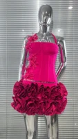 Black Red Color Women Sexy Strapless Laced-up Tops Florlas Bodycon Mini Skirt Set Celebrate Birthday Party Cocktail Dress - Image 6