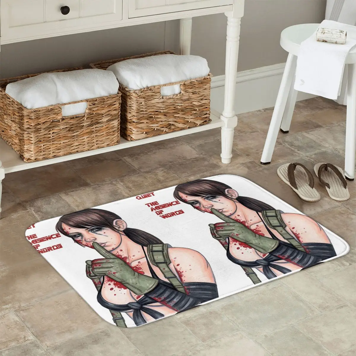 Metal Gear Solid Game Quiet Anti-slip Doormat Floor Mat Washable Carpet Rug for Kitchen Entrance Home Bedroom Footpad Mats