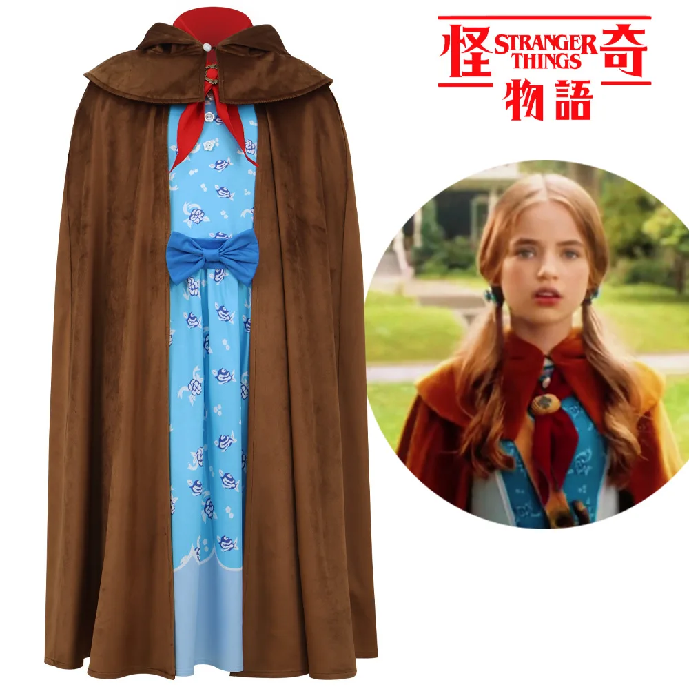 Halloween-Kostüm Cosplay Bühnenauftrittskleid für Kleine Mädchen mit Flauschigem Rock und Schal im Gotischen Stil