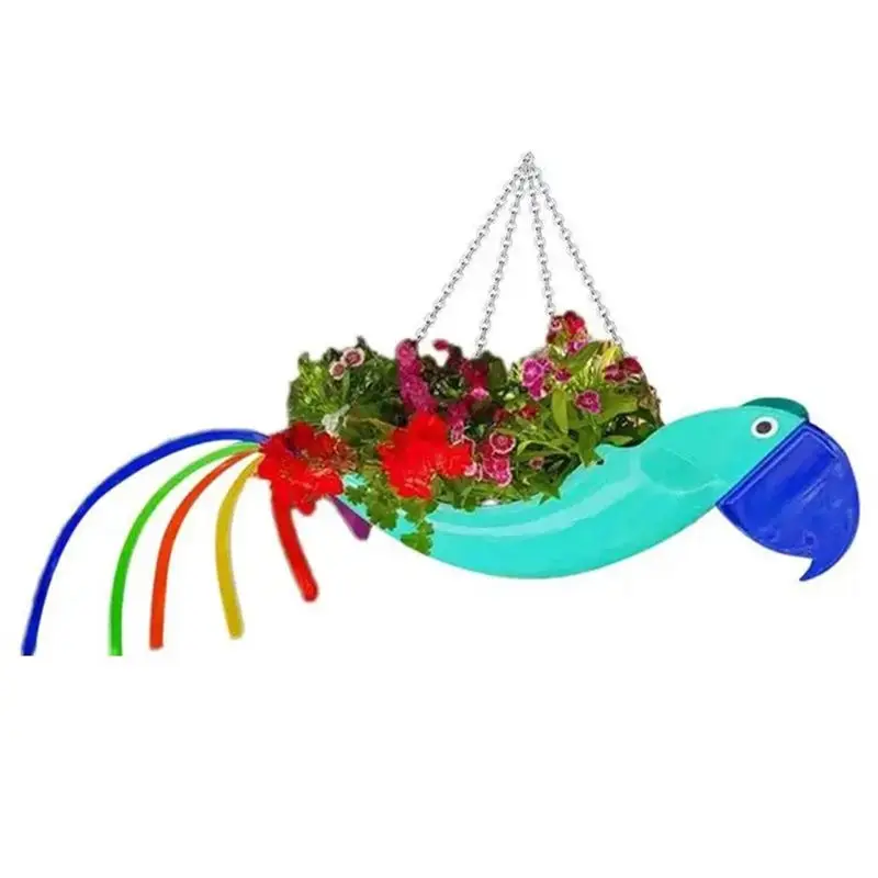 Y51A-Metal Flower Pot Exquisite Shape Colorful Flower Pot Hanging Planter Garden Decorative Flower Pots