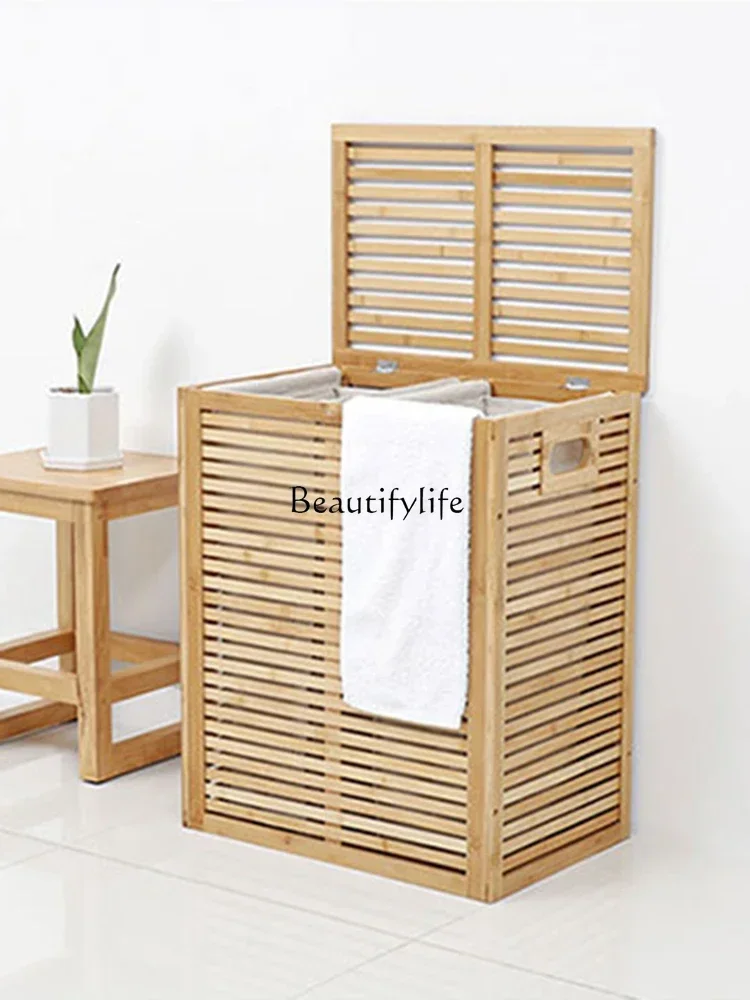 

PJ13Dirty clothes storage basket Fenzhu Japanese-style household bedroom rack Dirty clothes basket with lid