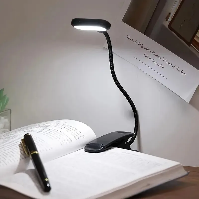 Mini LED Book Light with Clip,Battery Powered Eye Protection Flexible Reading Lamp Desk Bedside Portable Night Light Study Light