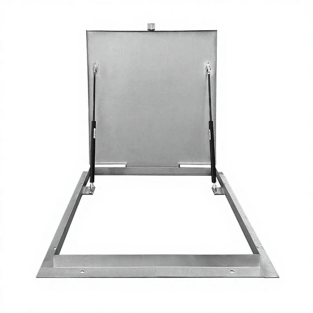 Lockable Hydraulic Stainless Steel Inspection Cover for Pedestrian Load Areas with Secure Access