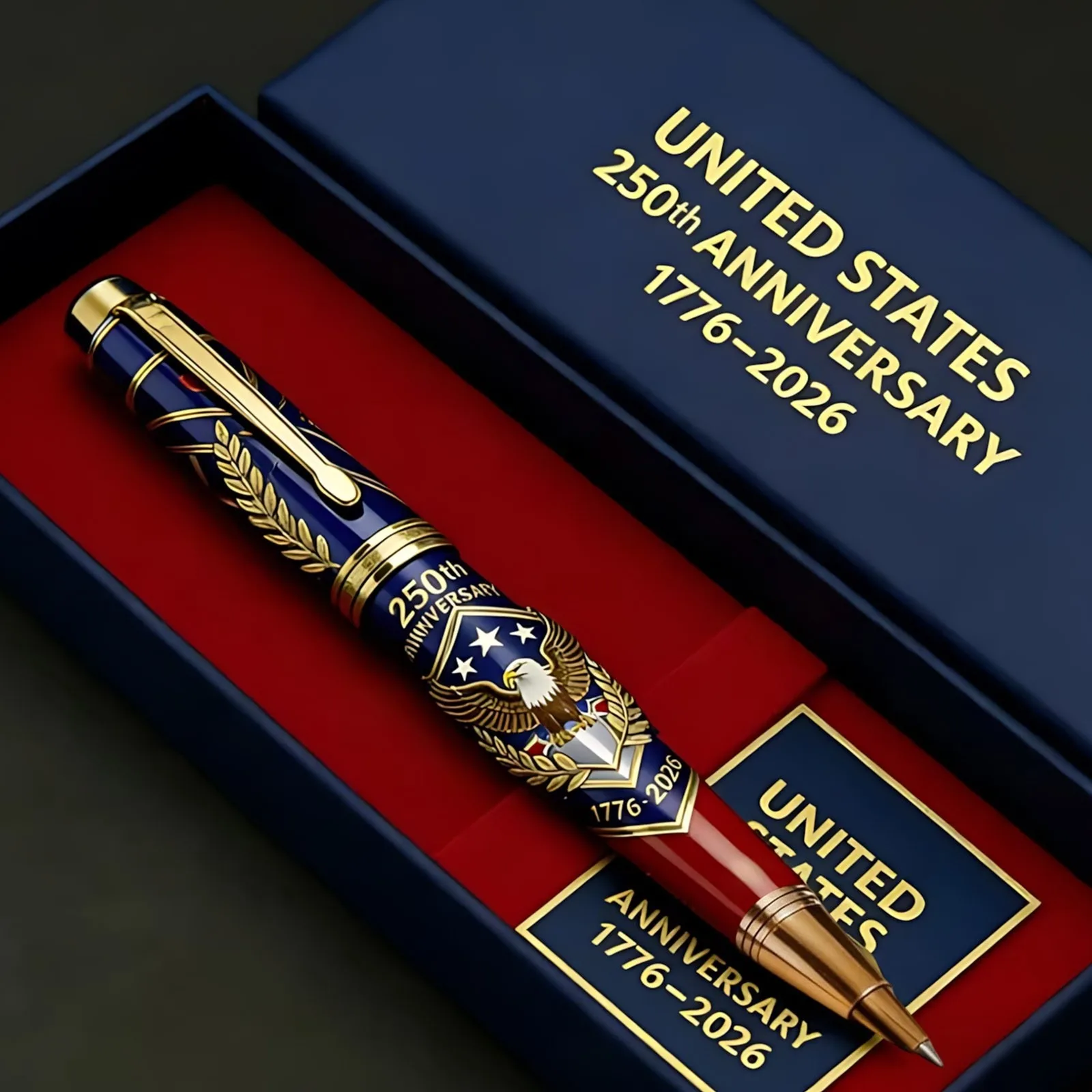 Stylo gel patriotique 1776-2026 – Hommage gravé pour les avocats et les historiens