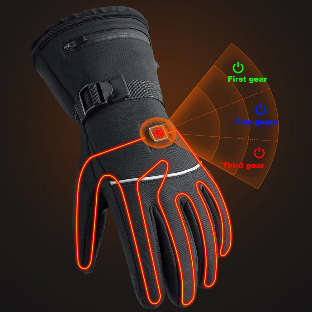 Touch Screen Heated Gloves Battery Powered Electric Heated Gloves Electric Heating Gloves Cold-Proof for Climbing Hiking Cycling