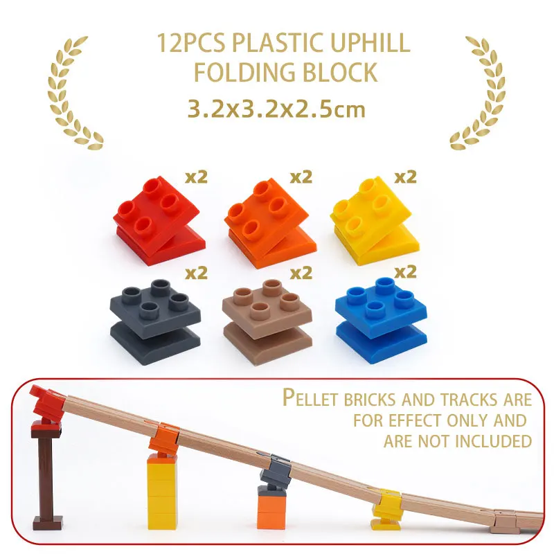 다양한 종류의 범용 나무 기차 트랙 액세서리 경사 블록 연결 어댑터 나무 철도 기차 트랙 장난감