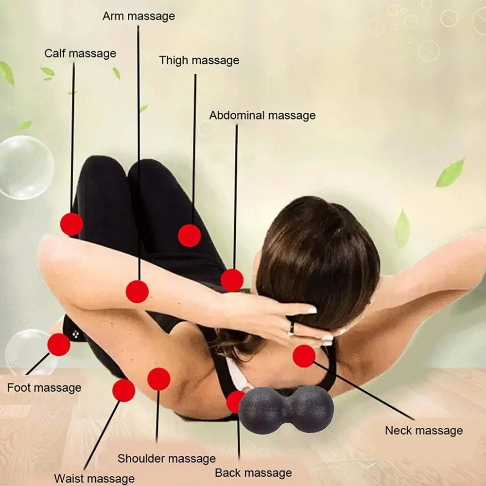 Hochdichter Massageball, Erdnuss-Massageball, doppelter langer Hockeyball, Massagerollerball für die Muskelmassage mit tiefem Gewebe – Detail 3