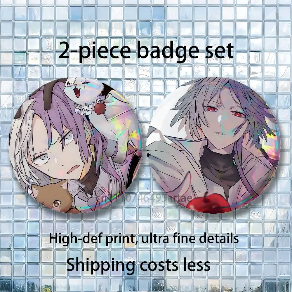 Sigma BSD Bungo Stray Dogs Brooches for Backpack Accessories 25,32,44,58,75mm Round Enamel Pins 2-piece set Cartoon Anime Badge