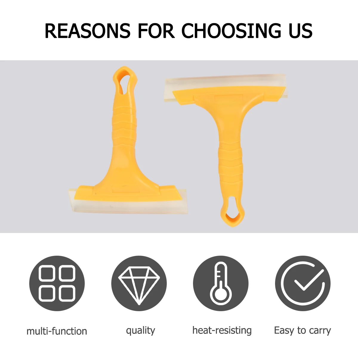 2 Pcs Beef Tendon Glass Wiper Blade Film Scraper Coating Tools Short Handle Scrapers Water Proof Cleaning Wipers Tenson Yellow