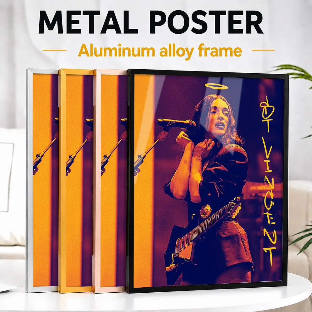 St. Vincent Concert Framed Aluminum Metal Poster Customized Photo Curated Sound Style Wall Art For Studio Unique Listener Gift