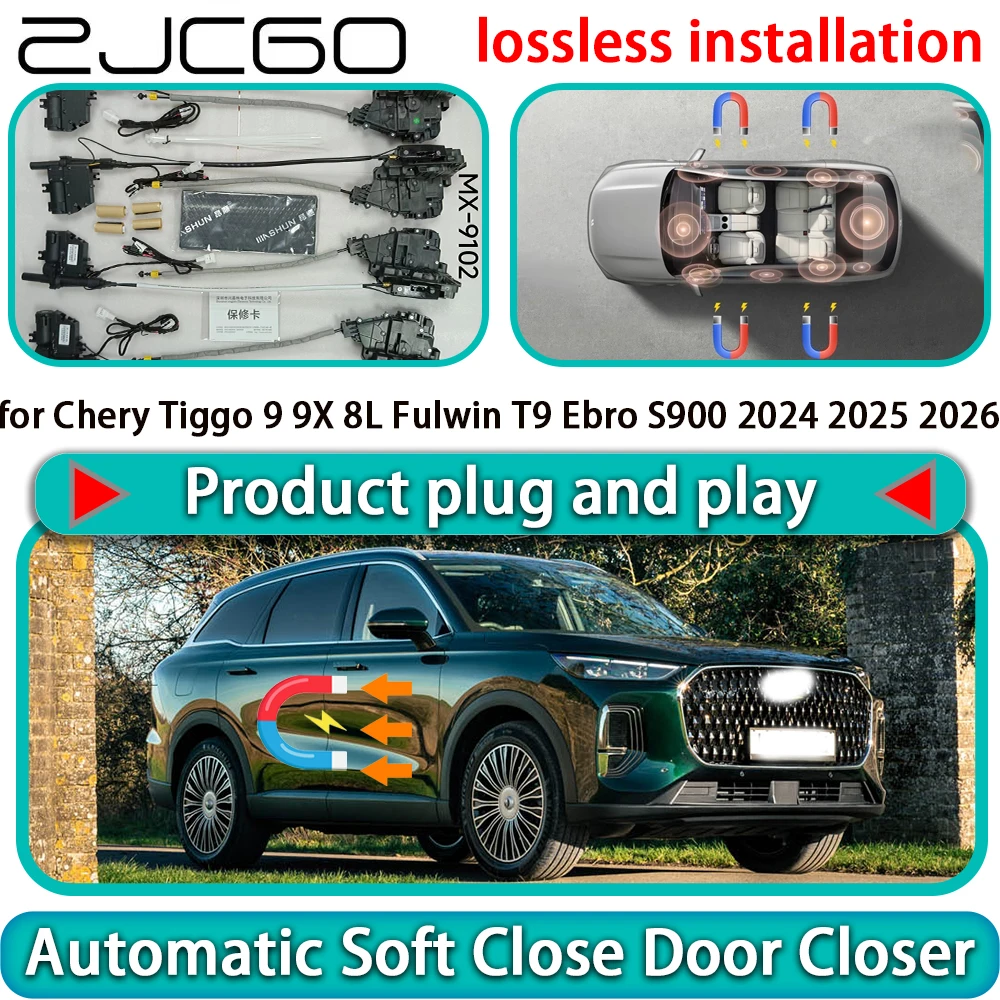 for Chery Tiggo 9 9X 8L Fulwin T9 Ebro S900 2024 2025 2026 Auto Soft Close Door Kit Power Latch Door Catch Soft Closing Assist