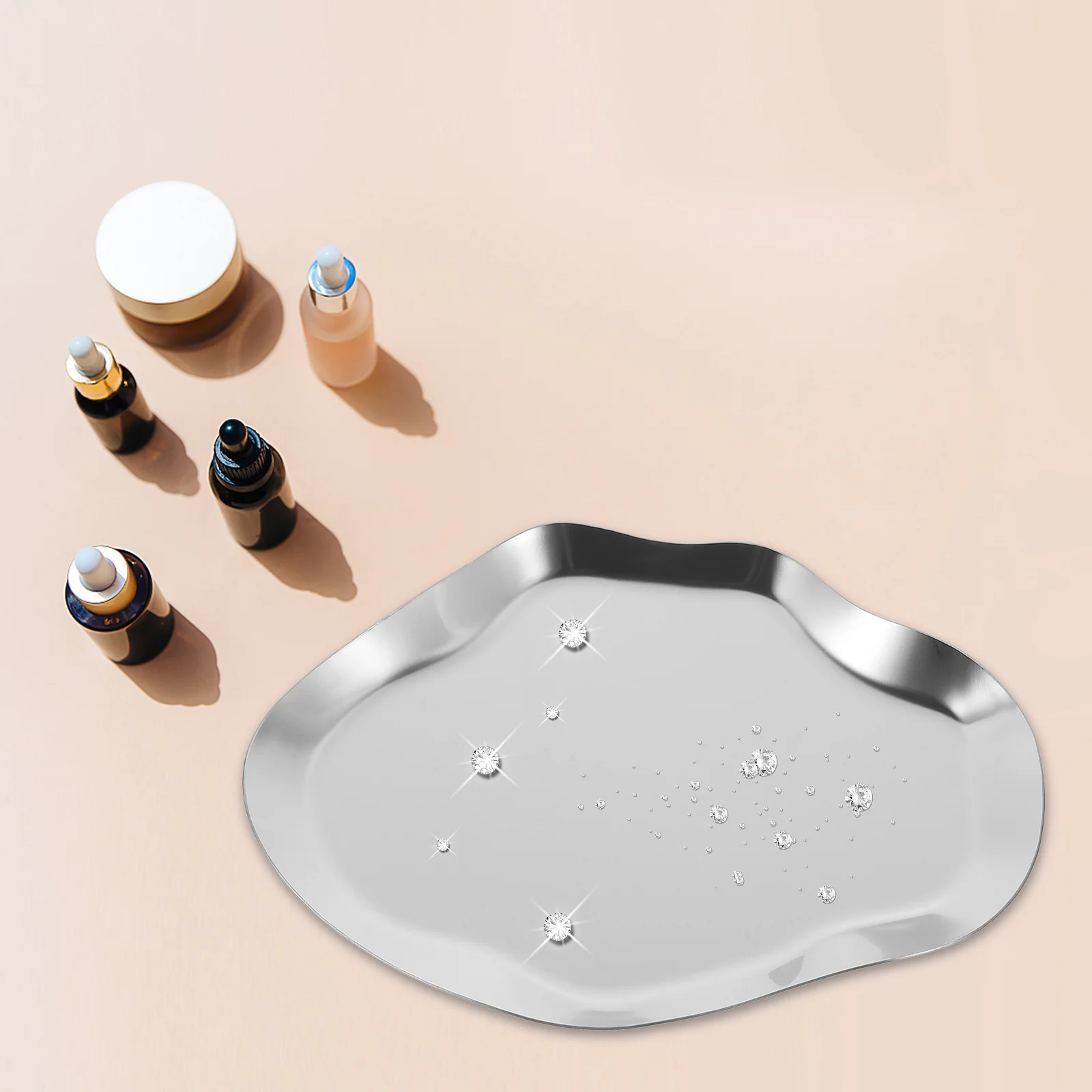 علبة معدنية مجوهرات من صلب لا يصدأ تخزين لوحة حلية طبق حلقة حامل للمنزل مكتب طاولة القهوة ديكور #2