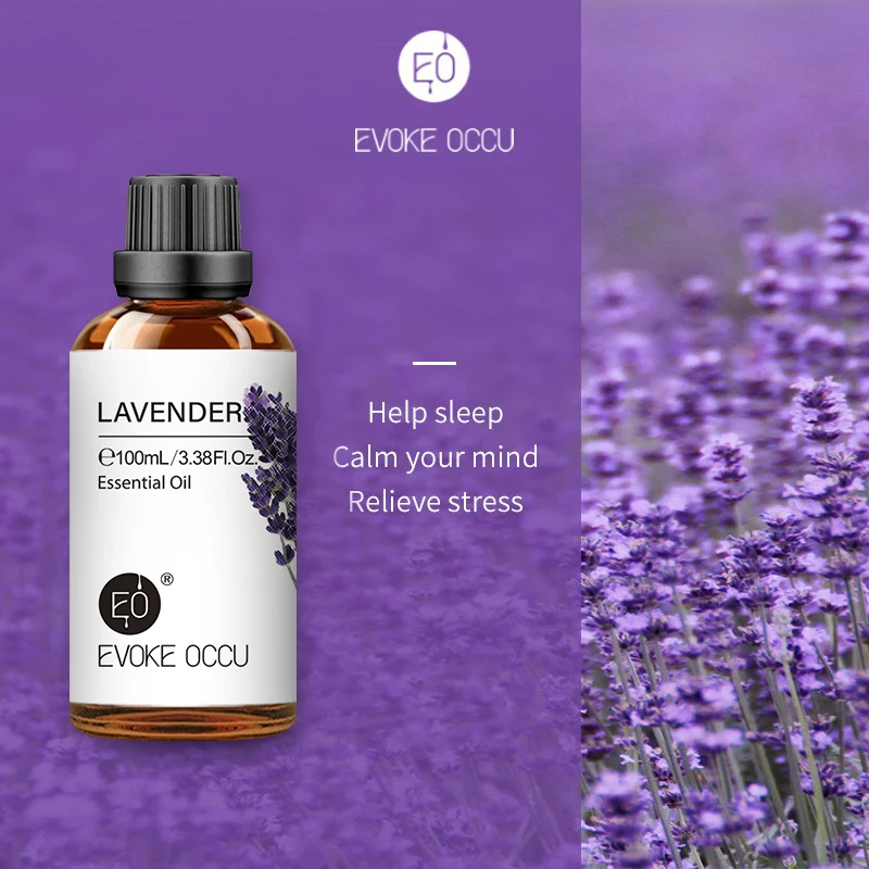 

EVOKE OCCU Natural Lavender Essential Oil 100ML Vanilla Bergamot for Skin Care Massage Aromatherapy Diffuser DIY Soap Candle