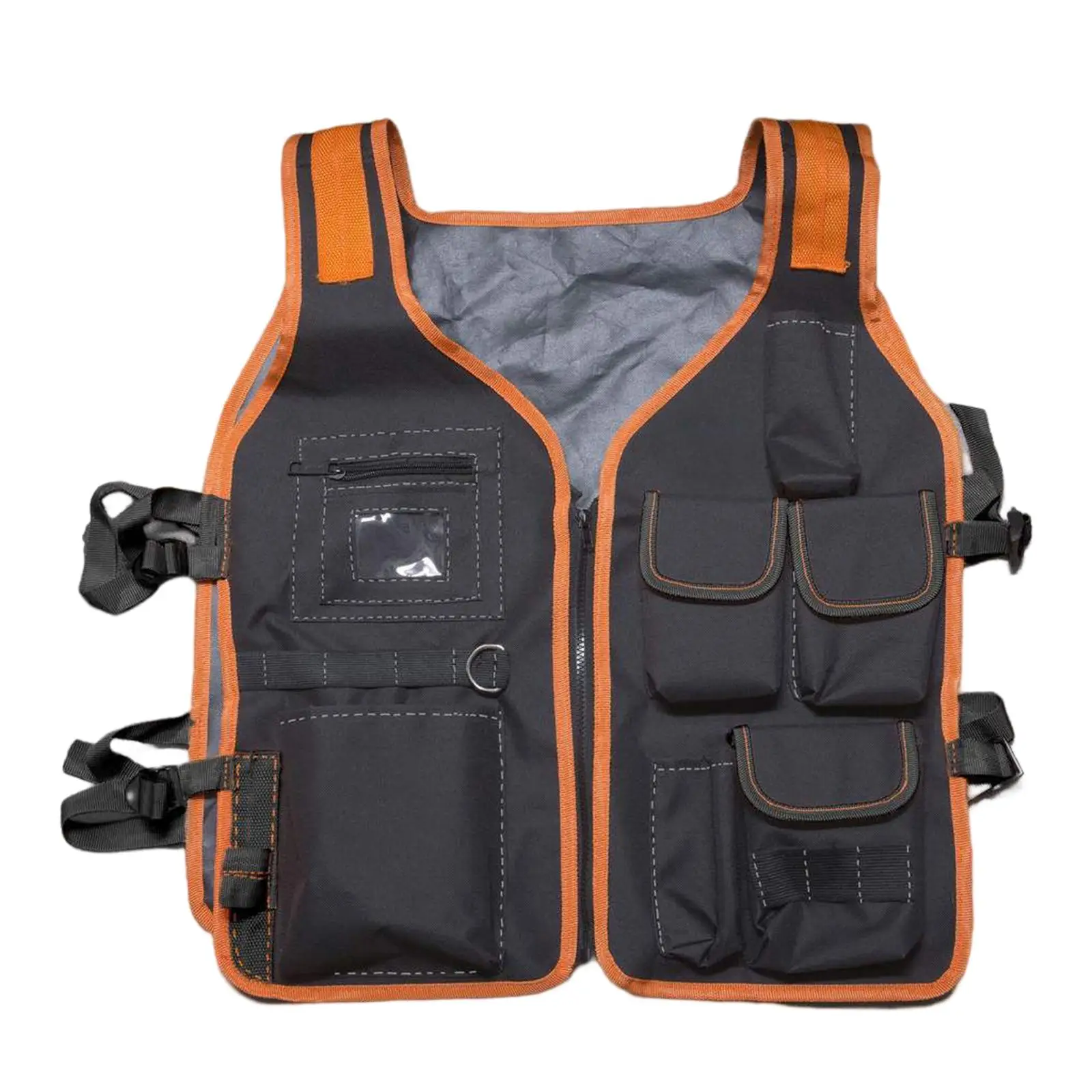 60cmx51cm Tool Vest for Men Universal Adjustable Waist Bag Oxford Cloth Work Vest with Pockets for Carpenter Electricians