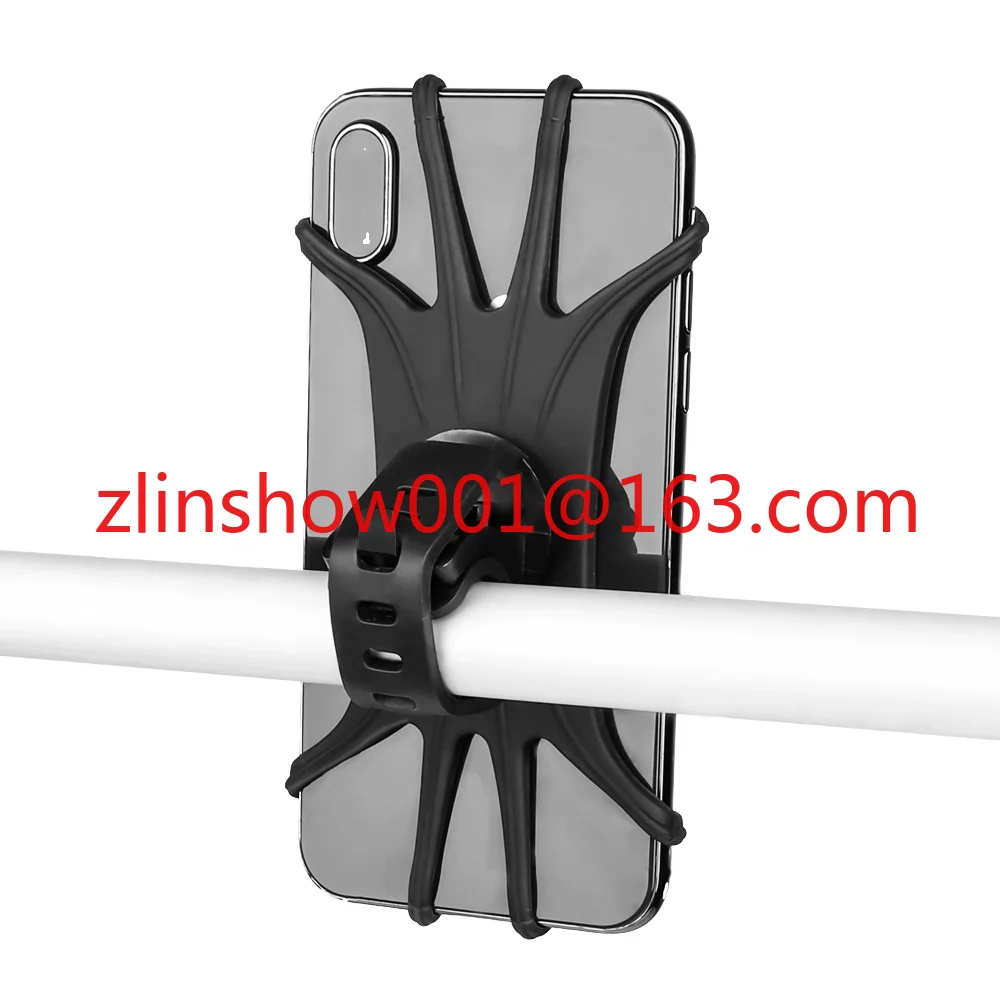 Silicone Bike Phone Mount Smart Rotating Cell Phone Holder for Bicycle Handlebar Compatible for iPhone 6 7 8 X Plus for Samsung