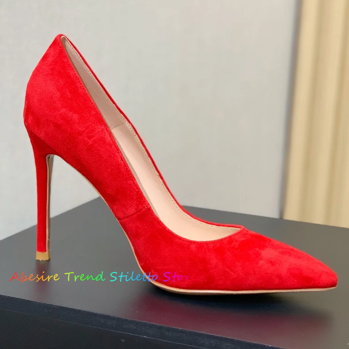 Black Suede Pointed Toe Pumps Women Luxury Stiletto Classic Fashion Single Shoes Shallow Mouth Office Women's High Heel Pumps