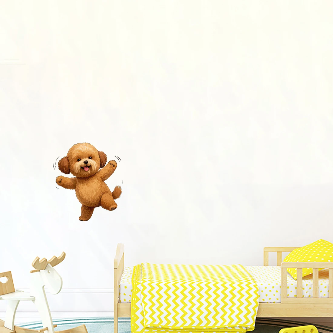 Three Ratels CG77 Funny dancing cartoon teddy dog animal wall stickers for children's bedroom decoration waterproof car decals