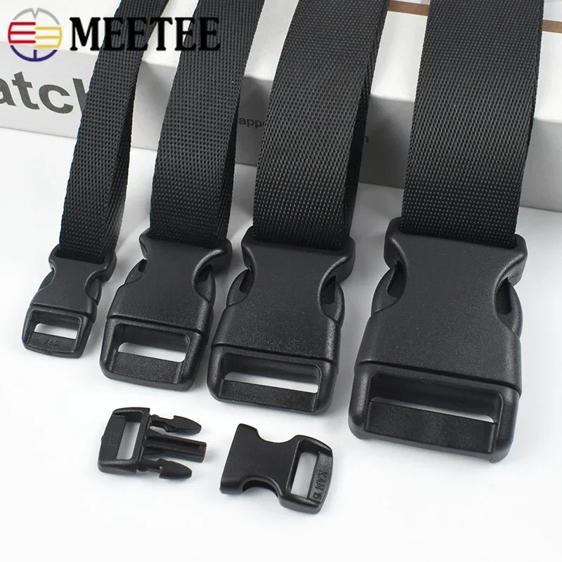 1-5Sets 10-25mm Black Webbing Strap Plastic Buckles Belt Quick Release Buckle Bag Nylon Ribbon Fastener Dog Collar Closure Hook