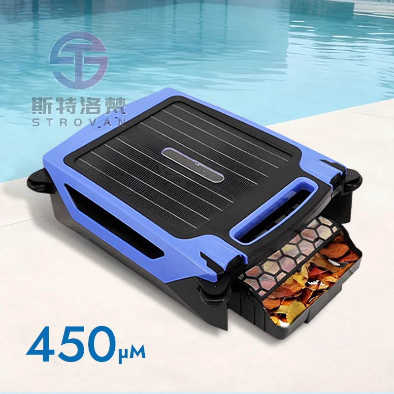 Automatic Solar Pool Surface Cleaning Robot Wireless Remote Control High Quality Eco-Friendly Pool Skimmer for Large Residential